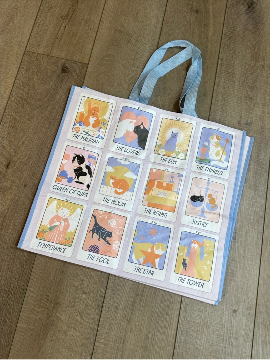 Homegoods Tjmaxx Marshalls Viral Cat Tarot Card Print Shopper Tote Bag Nwot